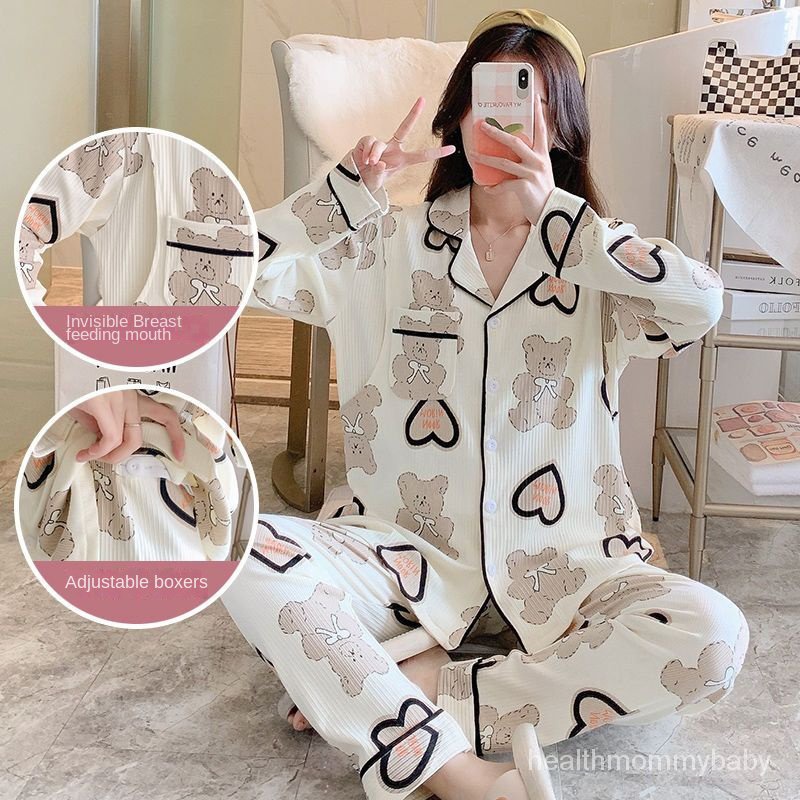 Trang Phục Cho Con Bú Đồ Ngủ Cardigan Cỡ Lớn Cho Bà Bầu Trước Khi Sinh Trang Phục Mặc Nhà Sau Sinh  Quần Áo Cho Con Bú C