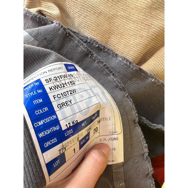 Vải nhung tăm  Tích Kê Hàn Quốc 100% tích kê hàng chất lượng, không xù lông