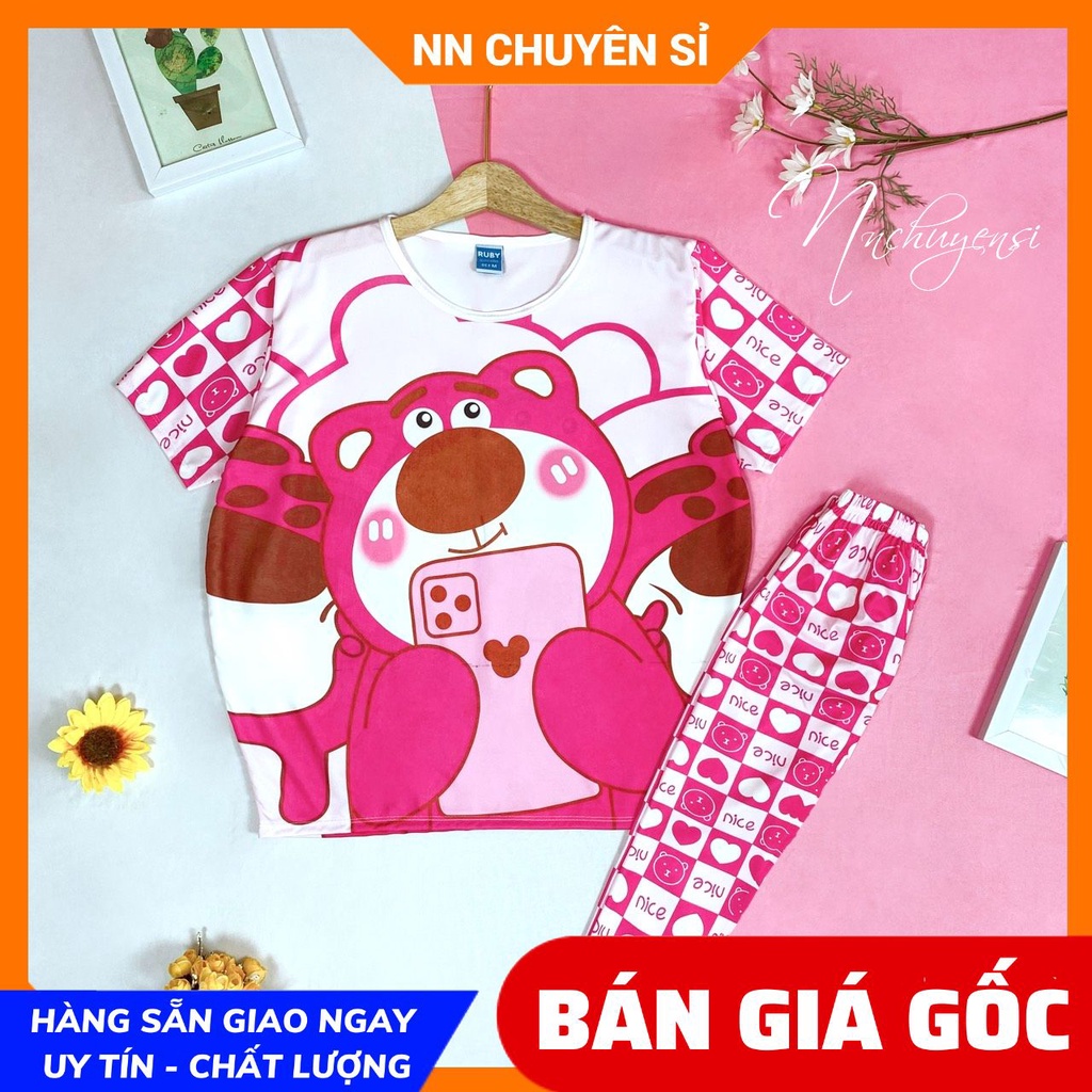 Đồ bộ QUẦN LỬNG LOTSO mẹ và bé size đến 70kg chất thun mềm mát in hình doremon kitty hoạt hình dễ thương DBRBL FULL SIZE