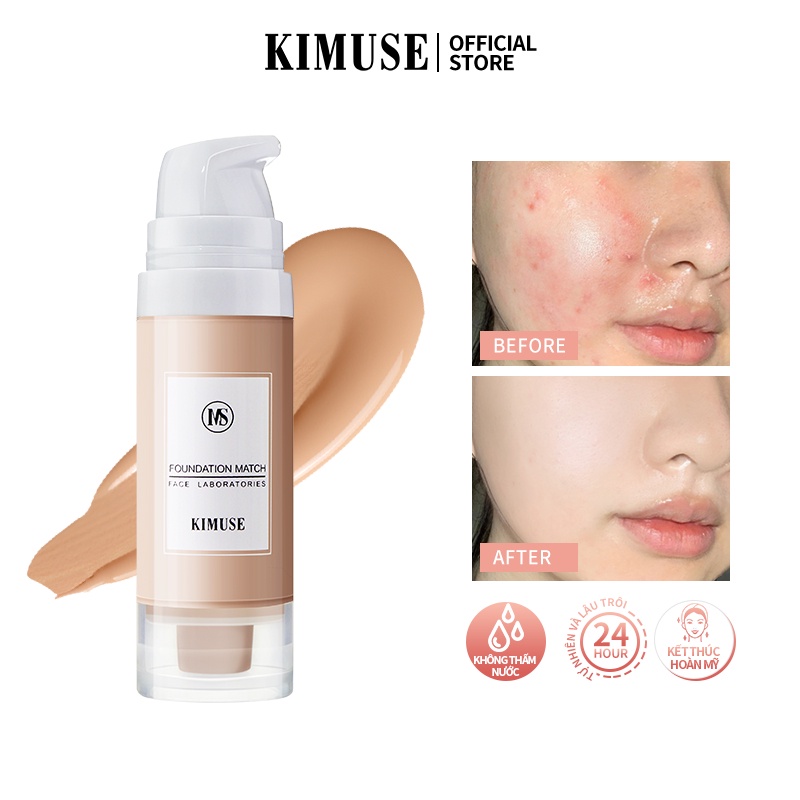 Kem nền KIMUSE dạng lỏng chống nước lâu trôi 20g