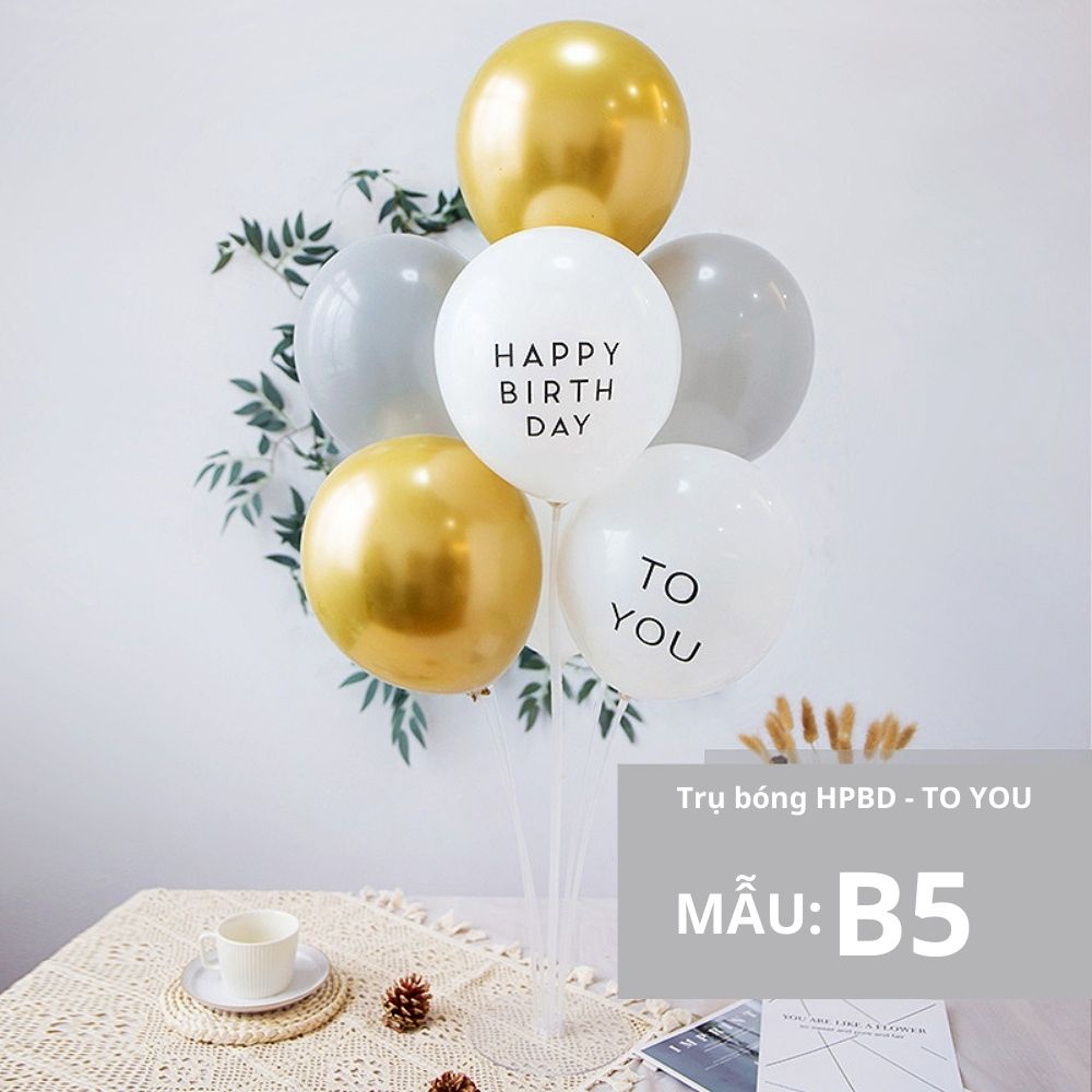 Combo trụ bóng 7 nhánh kèm bóng bay phối màu vintage cho tiệc sinh nhật siêu đẹp