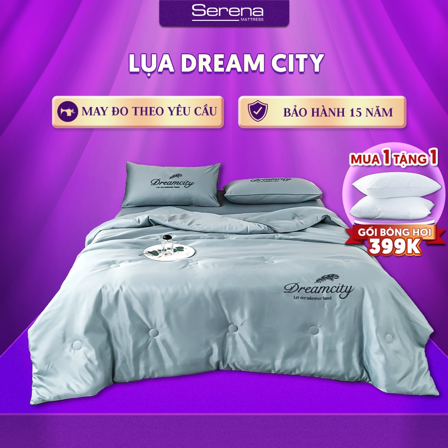 Bộ Ra Giường 5 Món Dream City SERENA Chính Hãng Chăn Ga Grap Ra Drap Gối Đệm Nệm Trải Phủ Giường Trần Bông Cao Cấp Full