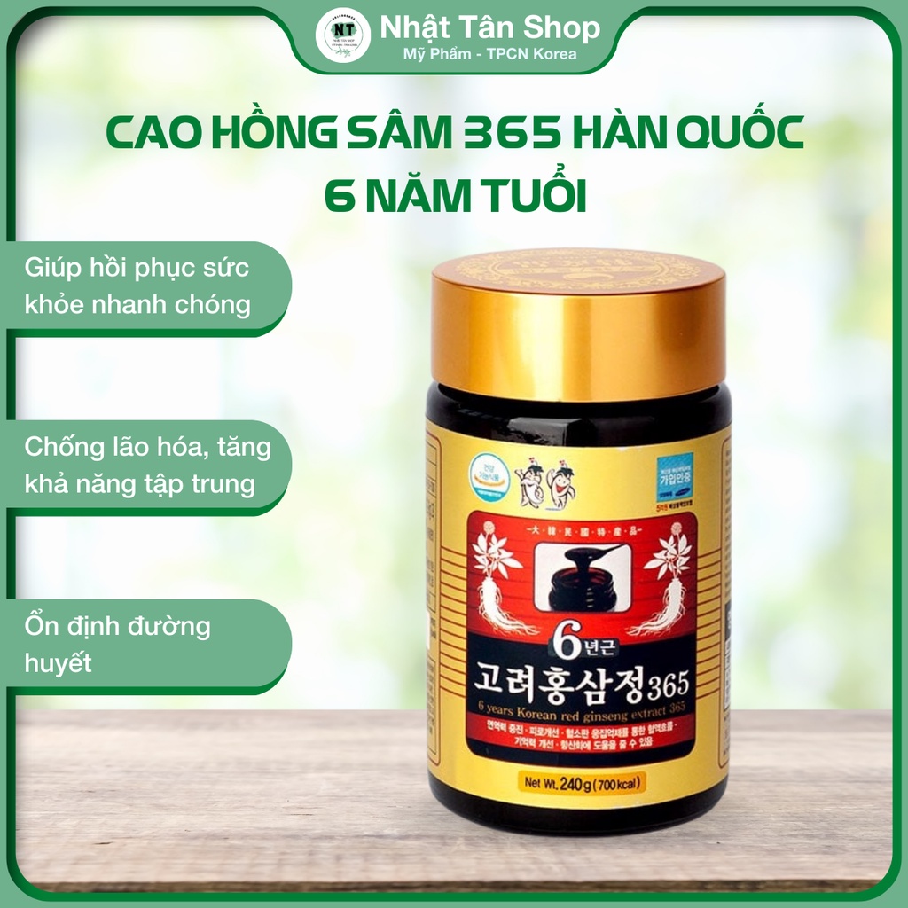 Cao hồng sâm 365 Hàn Quốc 6 năm tuổi tăng cường sức khỏe, bổ gan, chống lão hoá - Cao hồng sâm Hàn Quốc