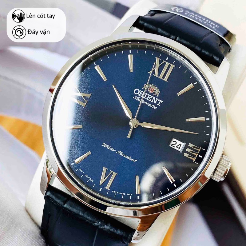 Đồng hồ nam Orient Watch Contemporary RA-AC0F máy lộ cơ automatic mặt nhỏ kính sapphire dây da đeo tay chính hãng