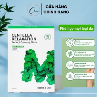 Mặt nạ rau má ngừa mụn làm dịu da LOOKS & MEII Centella Relaxation Perfect Calming Mask 30g