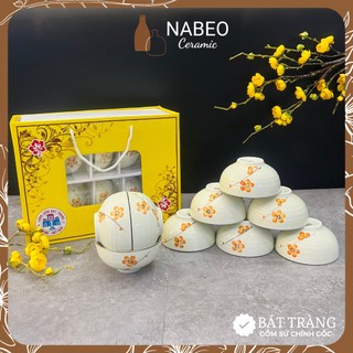 Bộ 10 Bát Cơm Sứ Bát Tràng Hoạ Tiết Vẽ Tay Nhiều Hoạ Tiết