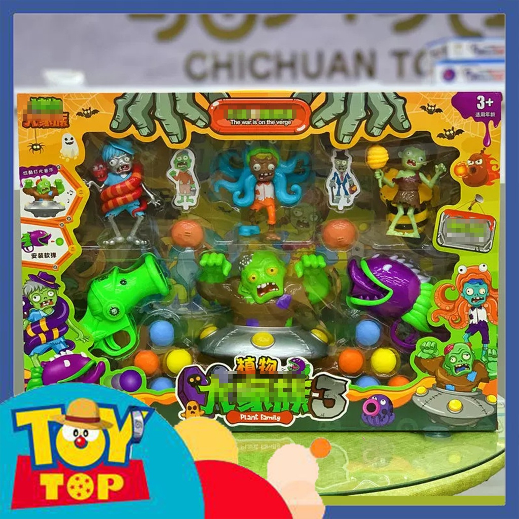 Bộ đồ chơi mô hình hoa quả nổi giận tấn công phóng xốp zombie trong game Plants vs Zombie như ảnh mã 628-91