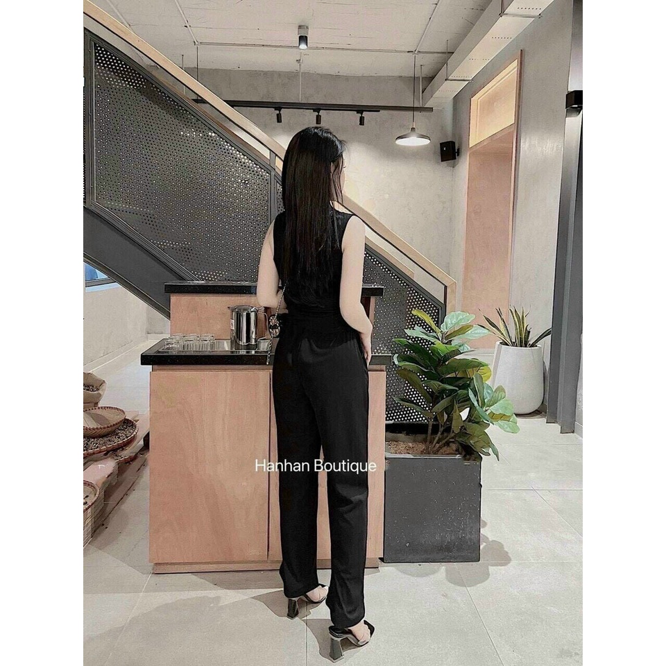 Sét Bộ Nữ Thun Gân Áo Hai Dây Mix Quần Dài Phong Cách Thời Trang Hàng Mới gkm_fashion MTB