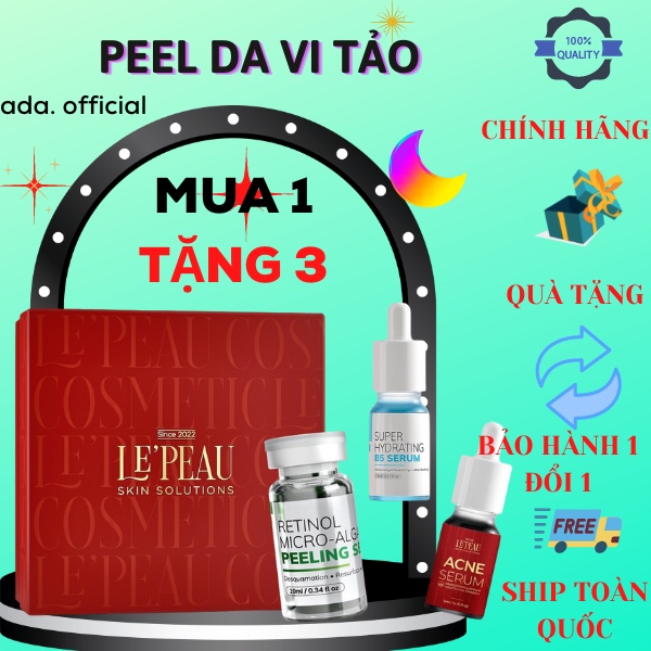Peel Da Vi Tảo Retinol Le'peau - Giúp da trắng sáng mịn màng, mờ nám,mờ thâm