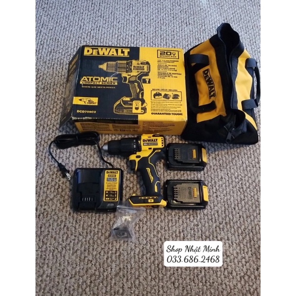 BỘ KHOAN DCD709c2 DEWALT NHẬP USA FULL BỘ MÁY PIN SAC TÚI