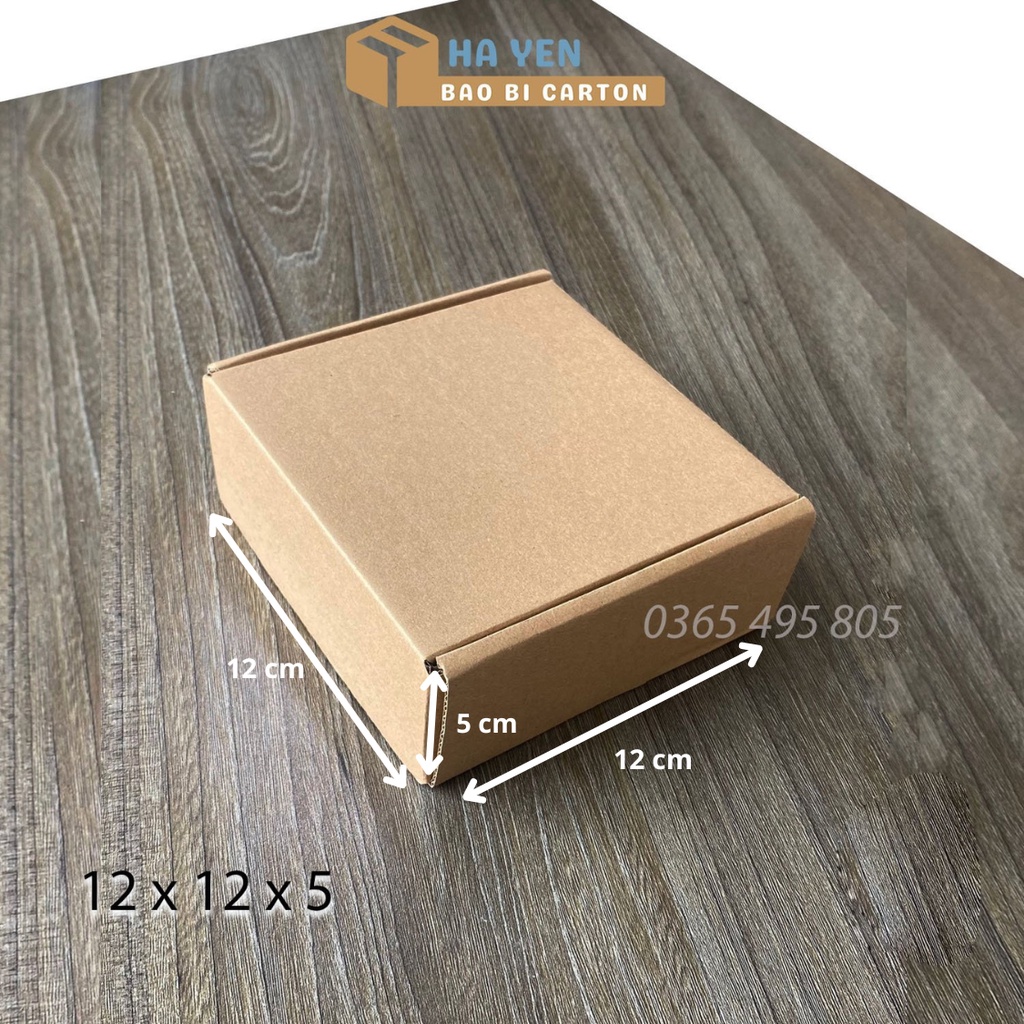 12 x 12 x 5 cm - Combo 100 Hộp carton nắp gài 12*12*5 cm