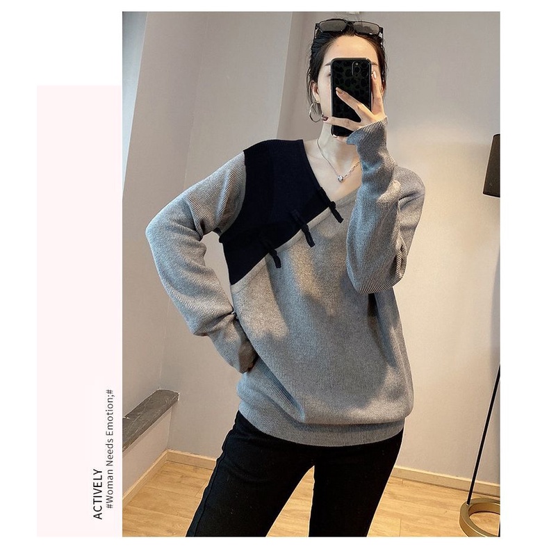 Áo Sweatshirt Dáng Rộng Cổ Chữ V Tay Dài Ngoại Cỡ 40-150KG C9775