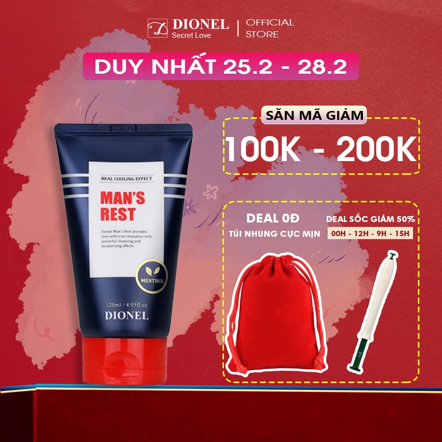 Dung Dịch Vệ Sinh Vùng Kín Nam Dionel Man's Rest Male Cleanser Mát Lạnh Sau 7 Giây Thơm Dịu Nhẹ 120ml