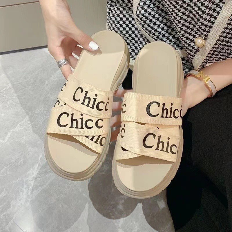 Dép quai chéo đế dày tăng chiều cao - Chicc