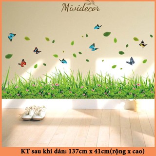 Decal chân tường hoa bướm tím - XL718057 - thaomivi