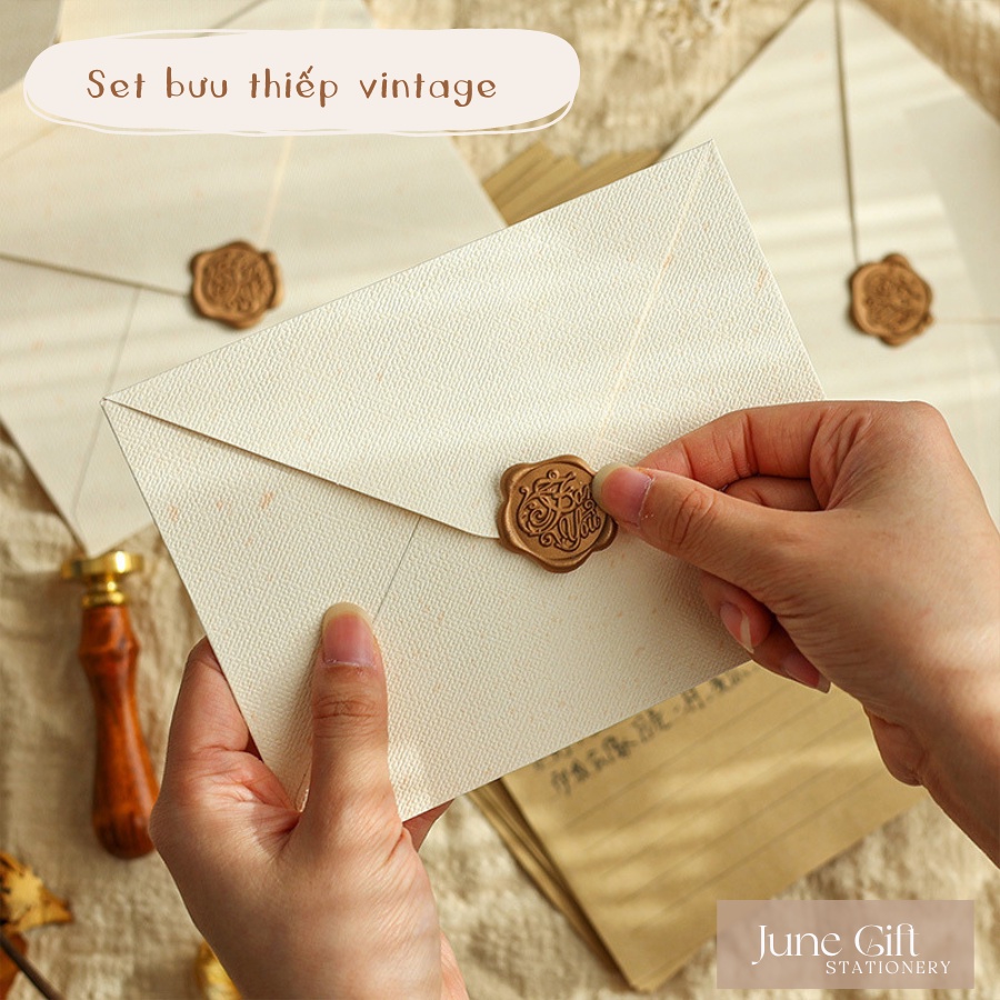 Set thiệp kèm phong bì vintage làm quà tặng