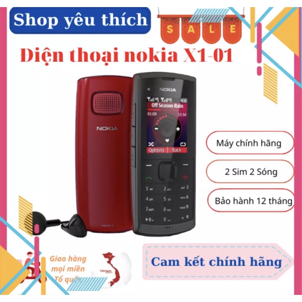Điện Thoại cổ Nokia X1-01 2 sim 2 sóng Chính Hãng - Siêu Bền - Bao Rẻ
