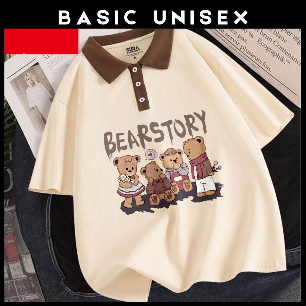 Áo polo unisex form rộng nam nữ chất cotton nhiều họa tiết thấm hút mồ hôi siêu đẹp