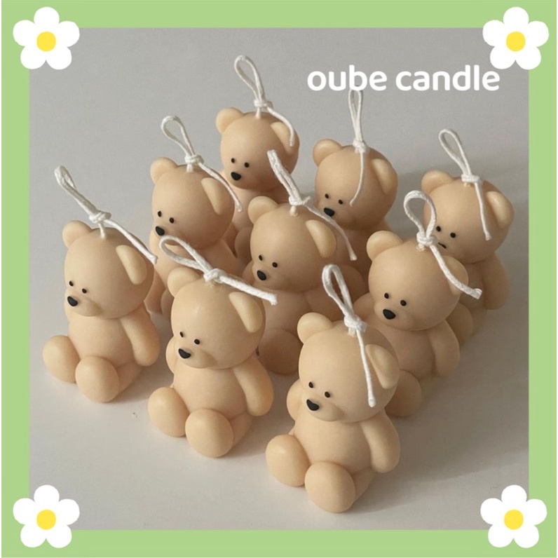 Nến Thơm Tạo Hình Gấu Nhỏ Đáng Yêu Quà Tặng Decor Phòng Tinh Dầu Thư Giãn Cao Cấp | Oube Candle