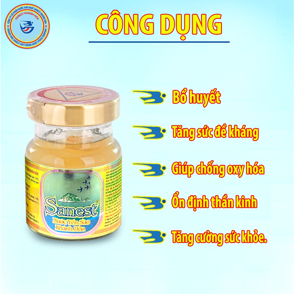 Nước Yến Sào Sanest Nhân Sâm Fucoidan- Lọ 70ml