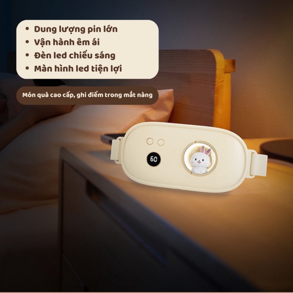 Máy Massage sưởi ấm Bụng Đai Đeo đỡ đau Bụng Kinh Nguyệt, sưởi ấm Tử Cung Cho con gái Đến Kì, món quà teen girls FERADO