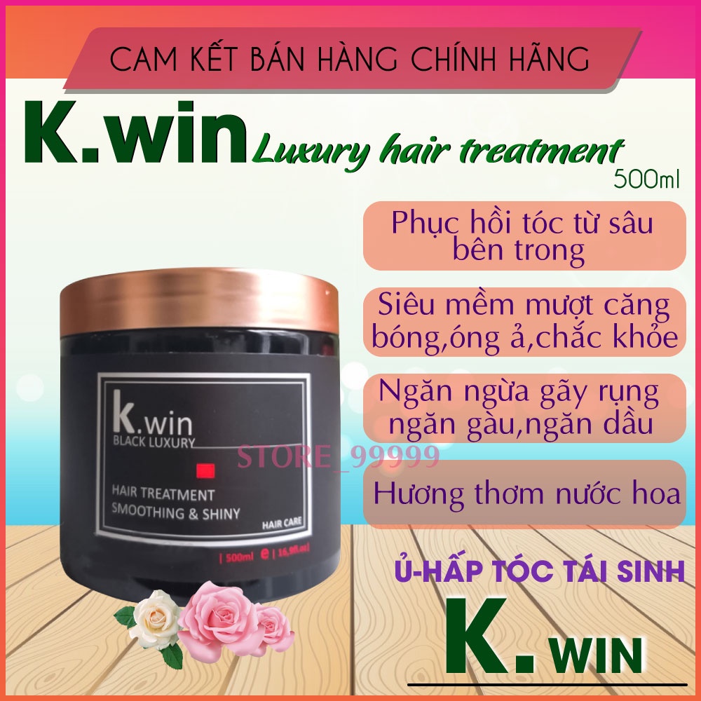 Kem ủ tóc Kwin ủ tóc phục hồi dầu hấp tóc siêu mềm mượt bóng khỏe ngăn gàu gãy rụng Kwin Black Luxury 500ml