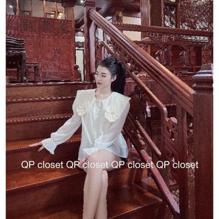 Áo sơ mi cổ hoa qp
