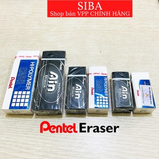  Tẩy bút chì Pentel cục gôm tẩy chì siêu sạch màu trắng  đen các size- CHÍNH HÃNG 