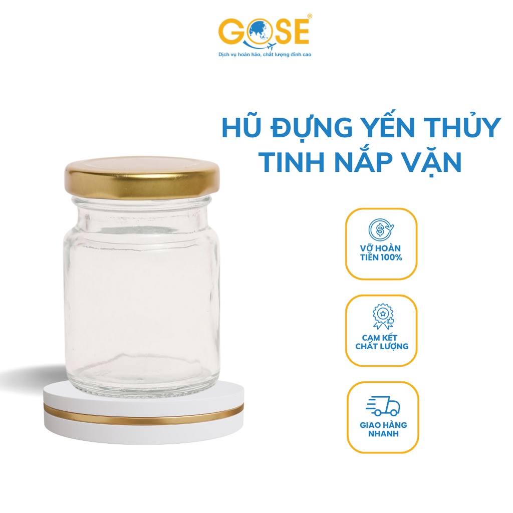 Hũ chưng yến thủy tinh nắp vặn 70ml GOSE hộp đựng thực phẩm giúp bảo quản đồ ăn