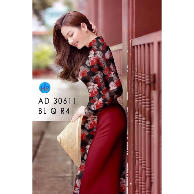 VẢI MAY ÁO DÀI HỌA TIẾT LÁ ĐỀU XINH XẮN