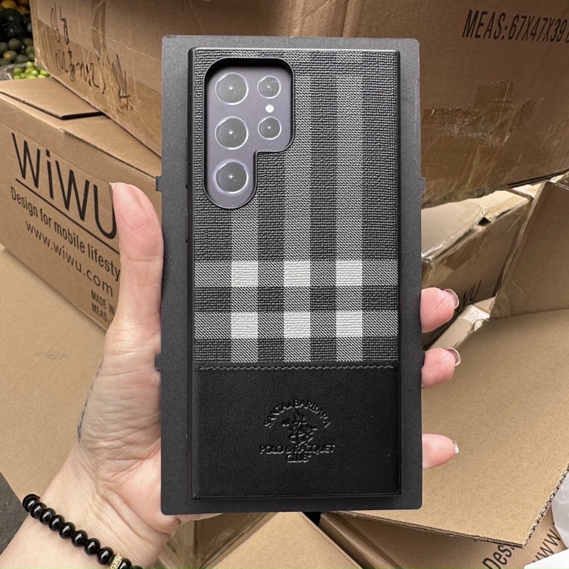 Ốp lưng da POLO cho Samsung Galaxy S23 Ultra viền dẻo chống sốc siêu sang