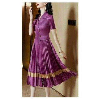HÀNG NHẬP - ĐẦM LỤA DẬP LY CỔ VEST