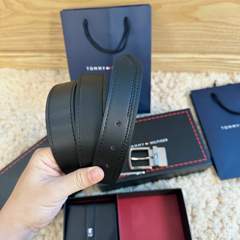 Set bộ ví thắt lưng Nam Tommy fullbox túi giấy