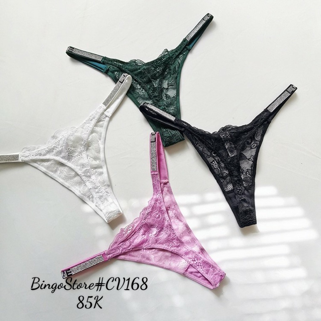 Quần lọt khe ren Love đá dây mảnh CV168