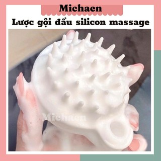 Lược gội đầu silicon mát xa da đầu, giảm rụng kích thích mọc tóc