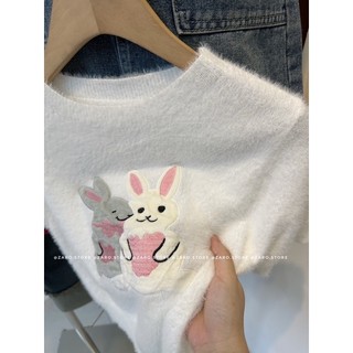 Áo lông thỏ ngắn tay [Hình thật chụp tại shop]