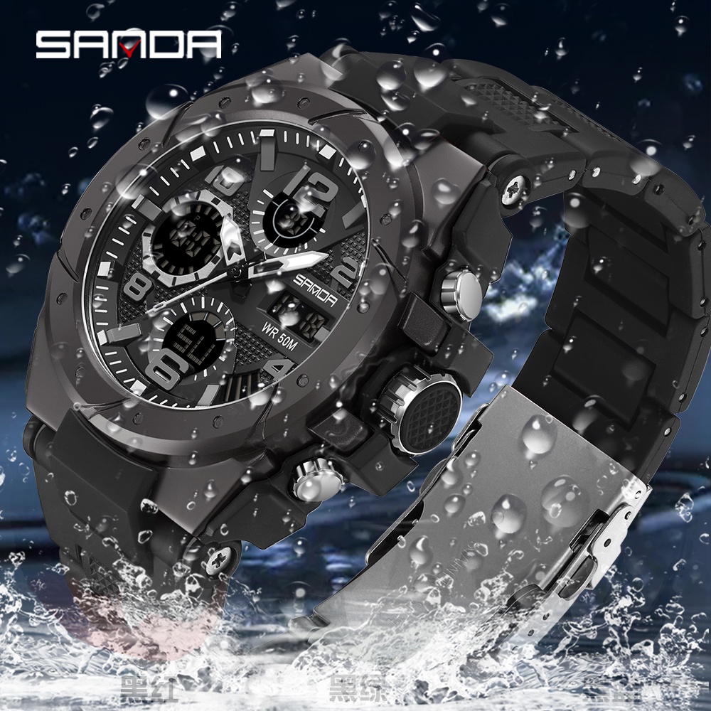 Sanda Đồng Hồ quartz Nam Đa Năng Chống Thấm Nước sd9009
