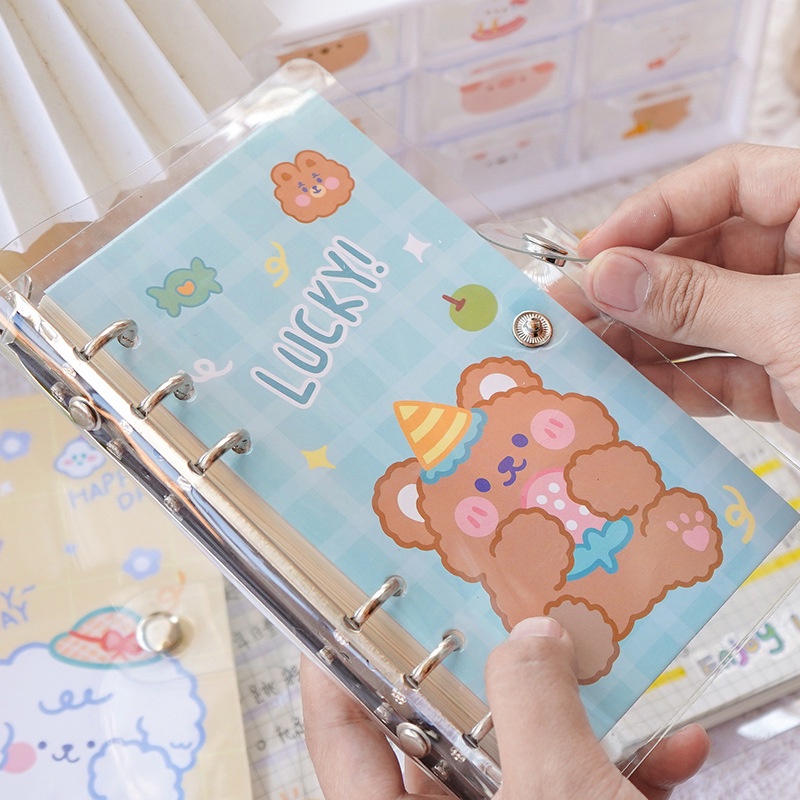 Sổ bìa còng A5 kèm lõi trang trí 2 kiểu giấy 80 tờ