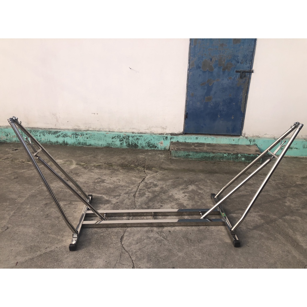 Võng Xếp Thuyền Khung Vuông  Inox 304 Phi 40 Không Rỉ Sáng Bóng -