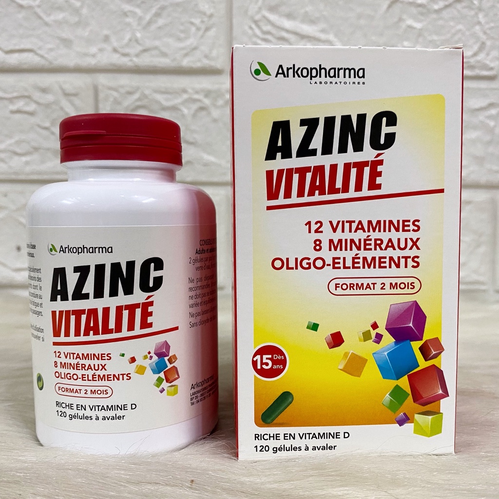 Vitamin tổng hợp Azinc Vitalité Arkopharma bổ sung vitamin, khoáng chất tăng đề kháng, giảm mệt mỏi, chống lão hóa