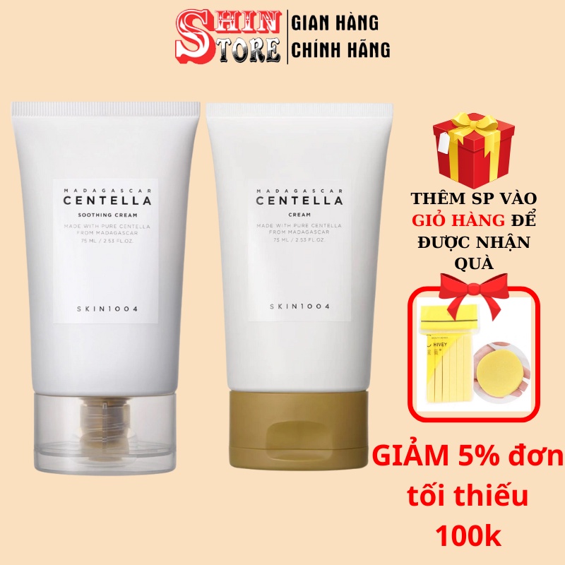 Kem Dưỡng Ẩm Da Rau Má Skin1004 Madagascar Centella Phục Hồi Da, Skin 1004 Soothing Cream Cho Da Dầu và Da khô authen
