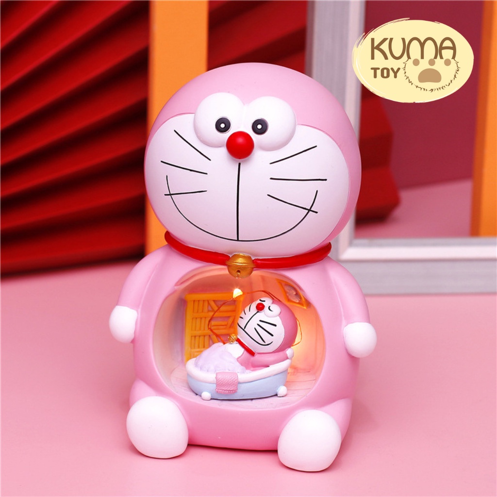 Đèn ngủ Doraemon cao 14 cm phát sáng trang trí kệ bàn học, góc làm việc siêu dễ thương [Chất lượng cao][Siêu rẻ]