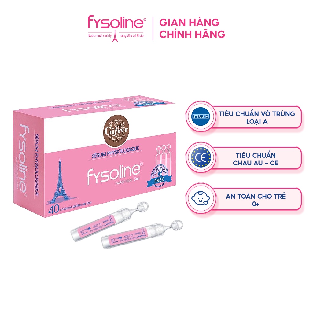 Fysoline - Nước muối sinh lý Pháp - Vệ sinh mắt, mũi, miệng cho bé