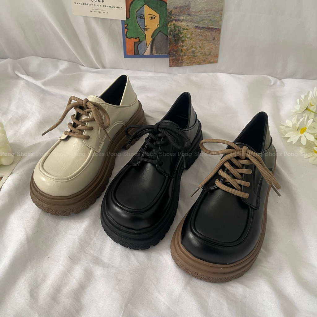 Giày Oxford Nữ PongShoes cổ thấp phong cách basic- FULL BOX - Mã 1536