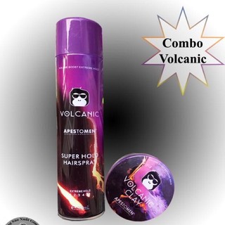 Sáp vuốt tóc vocanic + gôm xịt tóc