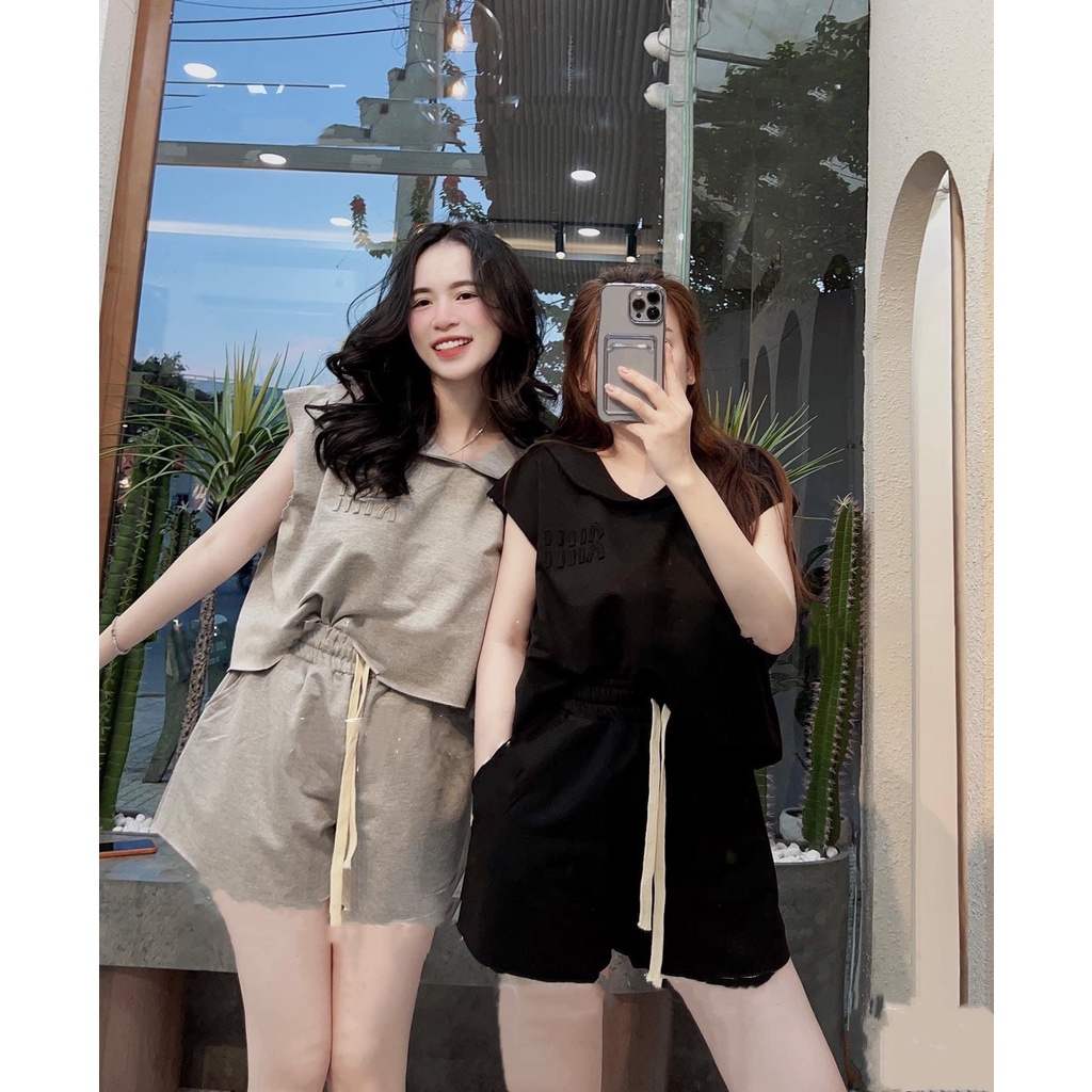 B508- BỘ ĐÙI NỮ CỔ SEN MIU.MIU