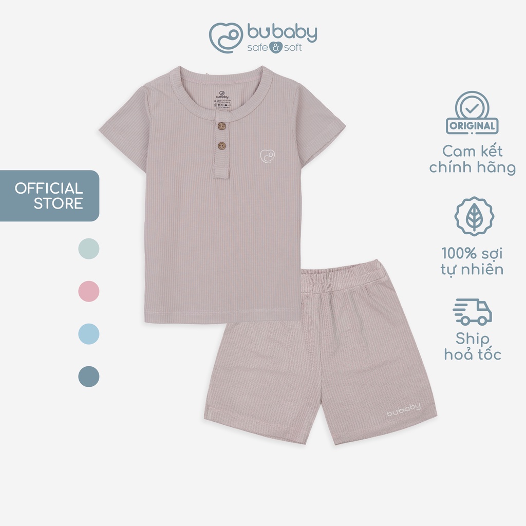 Bộ Quần Áo Hè cho bé mỏng mềm, siêu co giãn vải Sợi Gỗ Sồi Molist BU Baby, Bộ Cộc BU Chính Hãng BMD130404