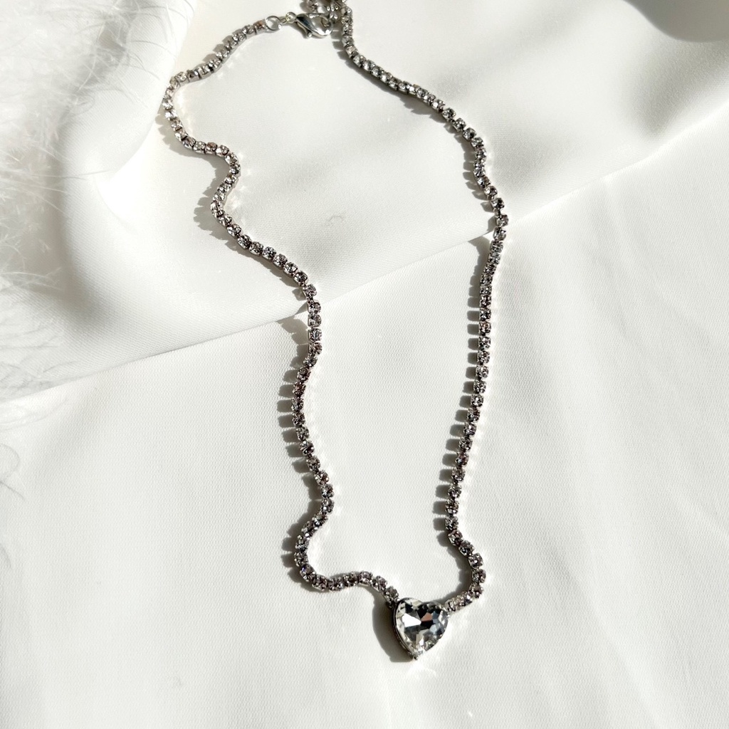Dây chuyền đính đá mặt trái tim đá N206 Choker Club