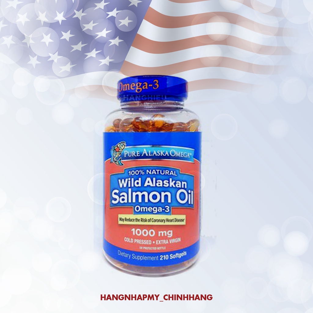 Viên Uống Dầu Cá Hồi Pure Alaska Omega 3 của Mỹ 210 viên