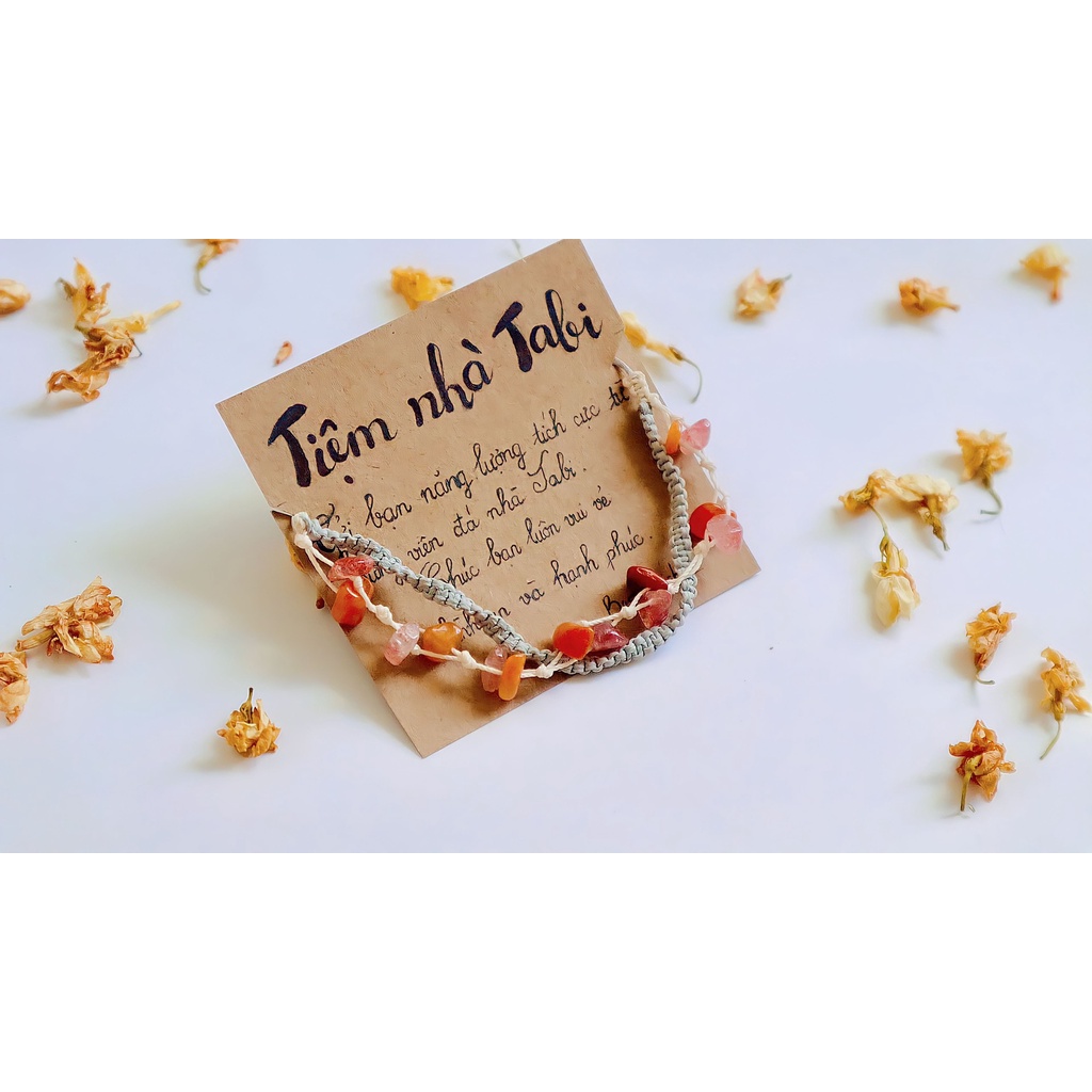 Vòng Tay Strawberry Quartz mix Carnelian